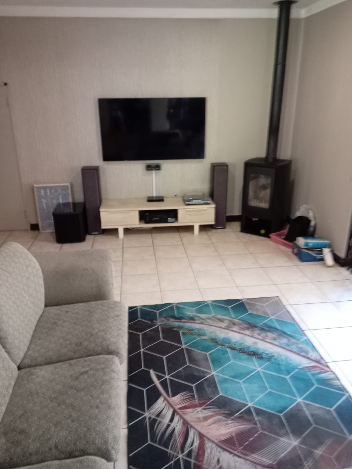 Living room TV wall mounting